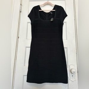 NWT White House Black Market Woman’s Large Black Bandage Dress